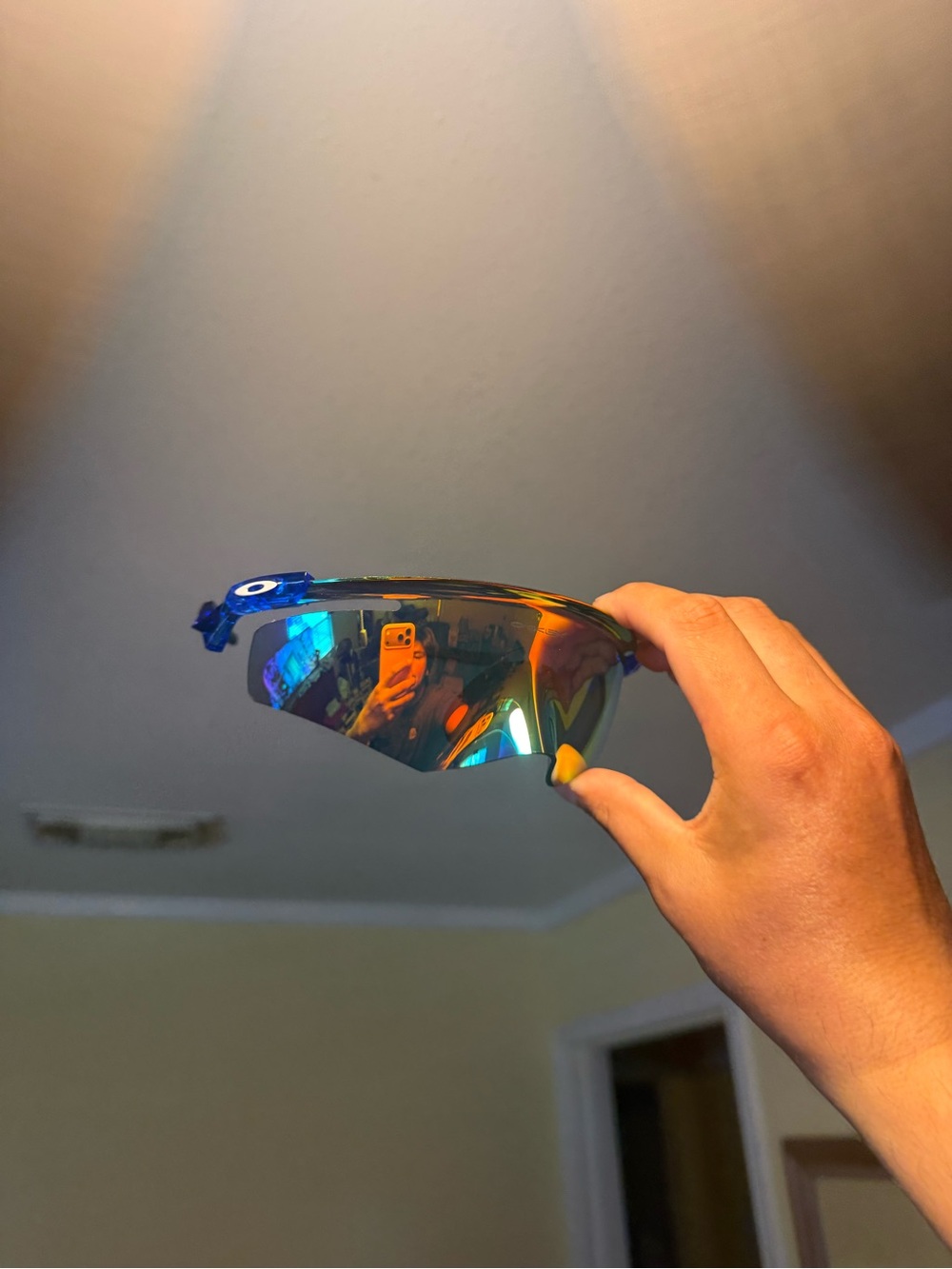 Oakley Shield Lens in Blue with Gold Iridium Mirror Oakley